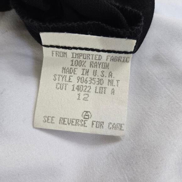 CAROLE LITTLE VTG Sheer Blouse Womens 12 Black Embroidered Beaded - Picture 9 of 10